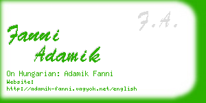 fanni adamik business card